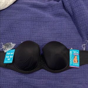 NWT Vanity Fair Black convertible Bra, size 34DD